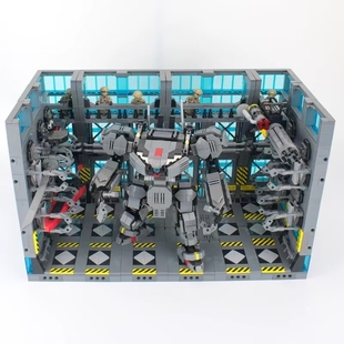 格纳库地台模组自由组装MOC小颗粒积木拼装建筑基地模型手工DIY