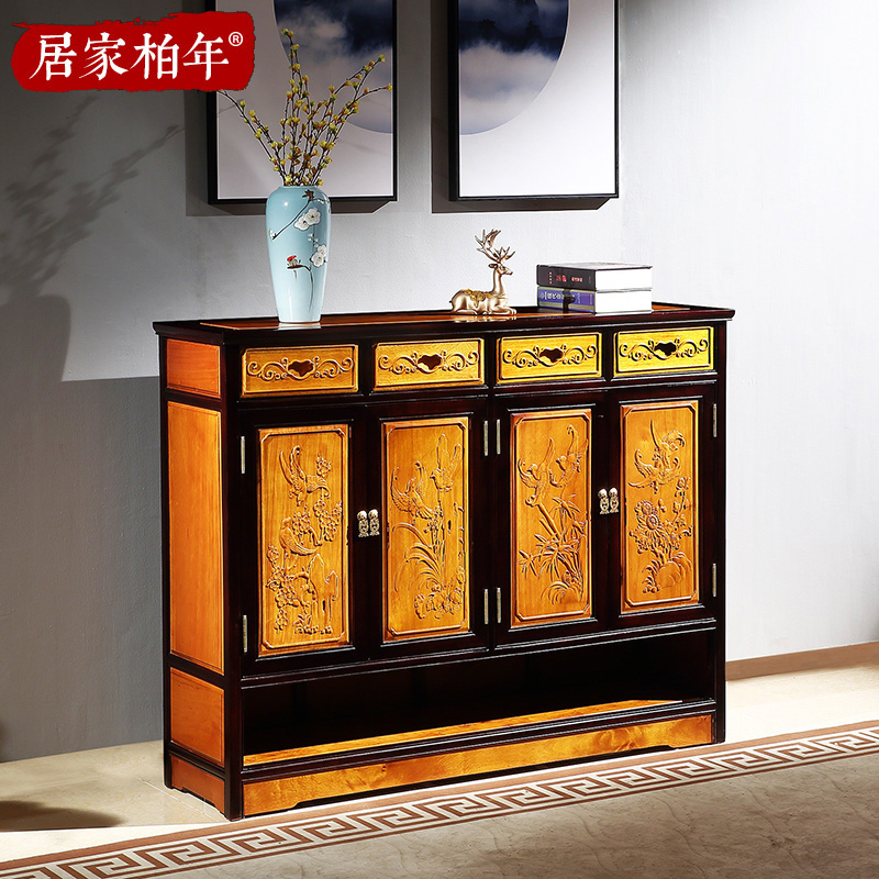 鞋柜收纳柜储物柜实木金丝楠木