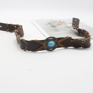 PU牛头帽带配饰DIY配件男女礼帽装饰带藏式帽子织带配饰服饰辅