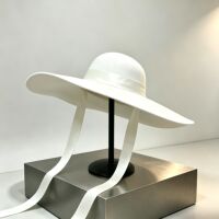 [Non-returnable and non-exchangeable] Vintage cut-edge domed brim laced top hat, autumn and winter faux felt stage design top hat thumbnail 8