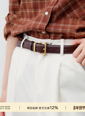 Next Weekend日常艺术家系列 二层牛皮咖色腰带