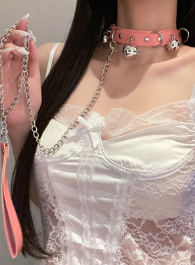 铃铛项圈女情调小狗牵引绳