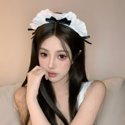 蕾丝蝴蝶结猫耳女仆发饰