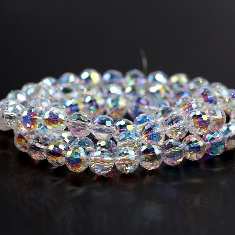 蹦迪水晶彩白奥地利品质水晶散珠子DIY手工千面灯球珠96面地球珠