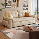 司朴新款 可伸缩带储物沙发床 猫抓布沙发床客厅小户型多功能抽拉式