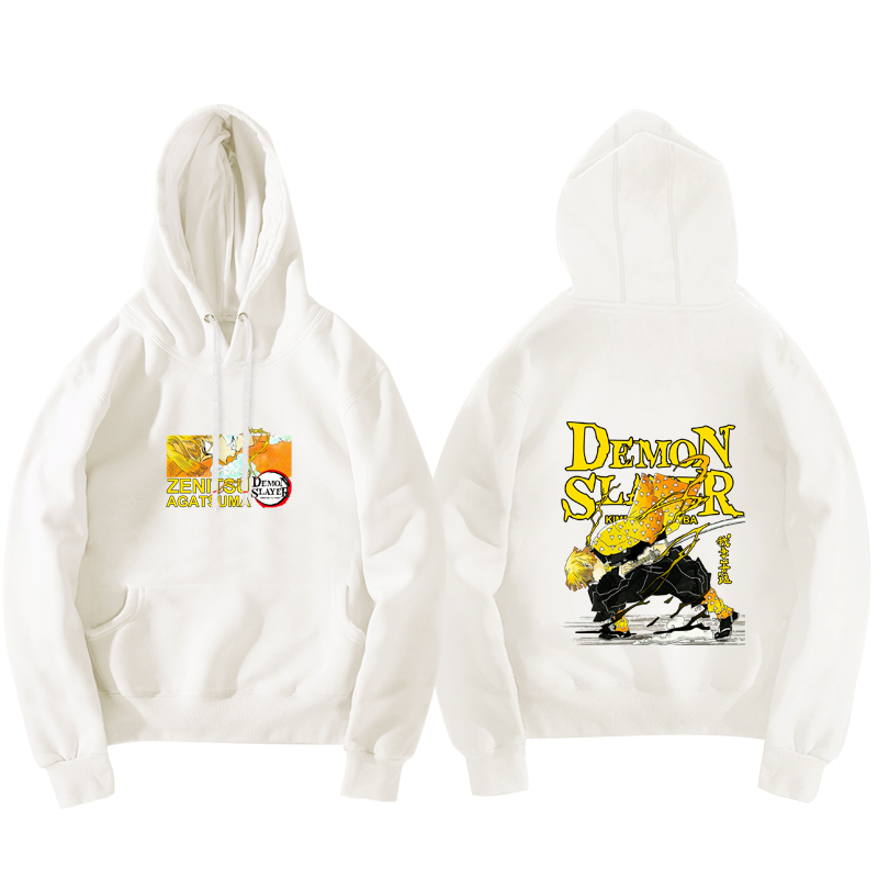 鬼灭之刃我妻善逸动漫卡通周边衣服 2026秋冬连帽套头保暖卫衣