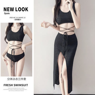 [气质女王]比基尼游泳衣女泰式长裙百搭可外穿高级感性感温泉度假