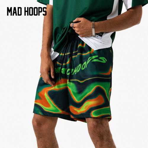 Madhoops原创美式漾纹短裤透气速干篮球三分运动宽松球裤健身