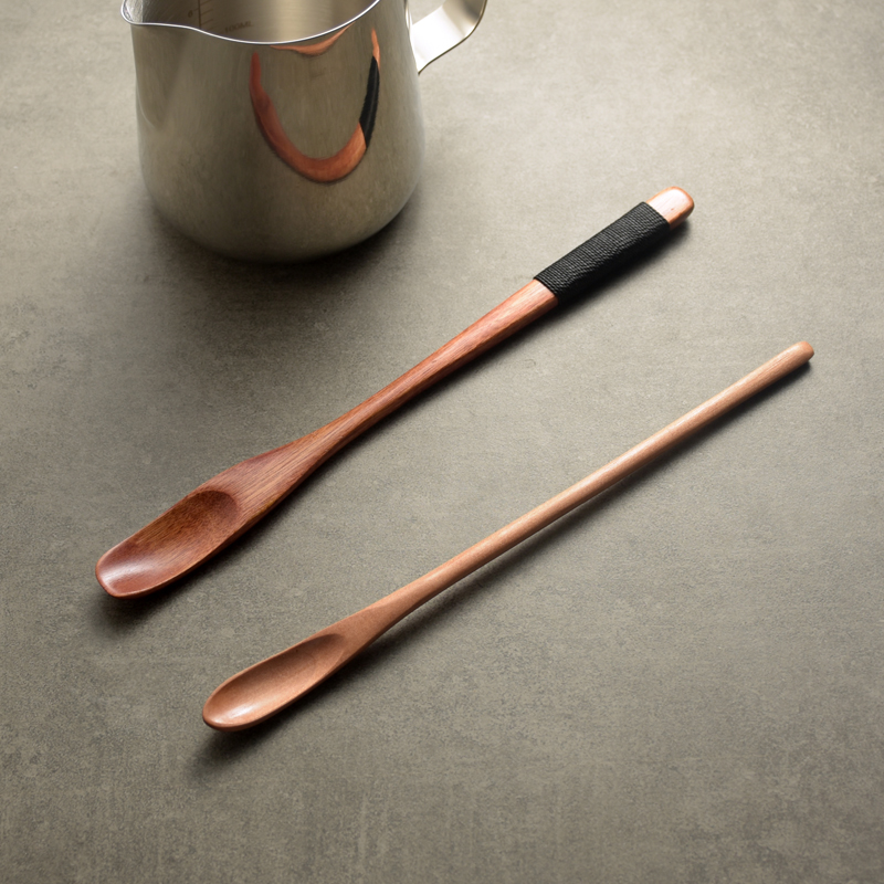 OUDING 实木复古风搅拌棒长柄搅拌勺 蜂蜜搅拌棒 咖啡甜品勺