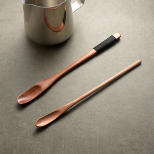 OUDING 实木复古风搅拌棒长柄搅拌勺 蜂蜜搅拌棒 咖啡甜品勺