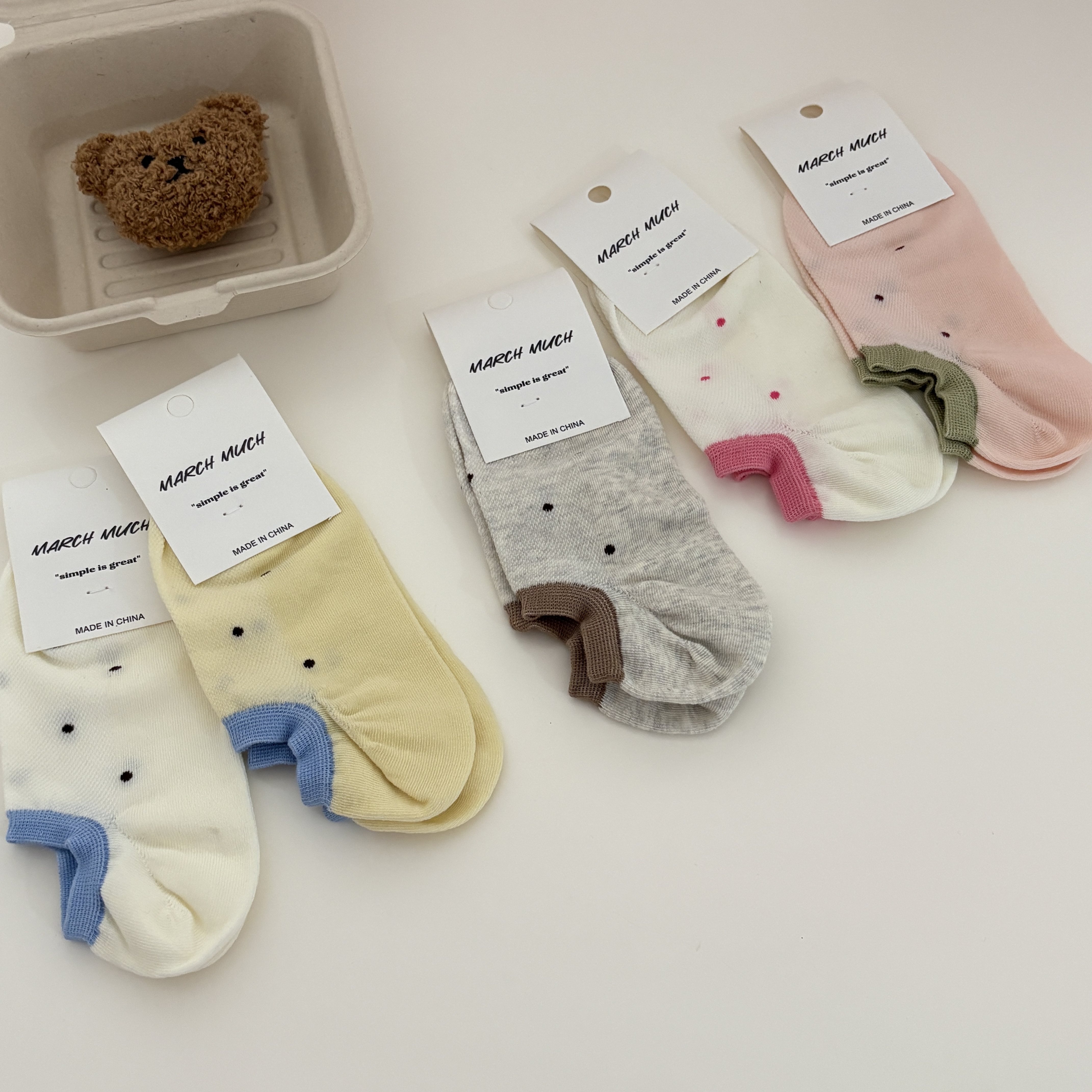 全店5双包邮撞色点点船袜女隐形袜夏季薄款棉透气圆点袜子女浅口