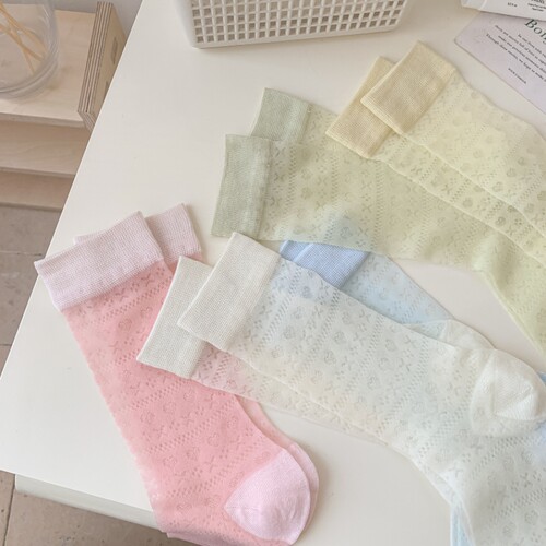 全店5双包邮超薄卡丝中筒袜女