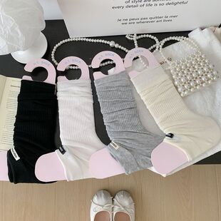 芭蕾风夏季腿套y2k薄款袜套黑色小腿袜棉袜堆堆袜脚背min定标袜子