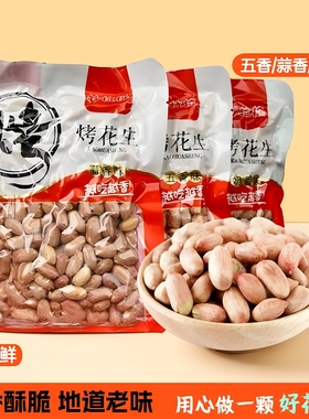 新鲜五香烤花生米炒货休闲零食红皮脱油花生米下酒菜坚果年货食品