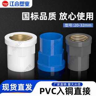 PVC给水管配件大全入铜直接头 异径内丝4分6分1寸内螺纹20