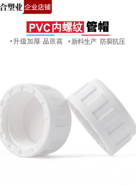 PVC内牙管堵内丝管帽 内螺纹堵头丝口闷头丝牙白色堵帽闷盖子帽子