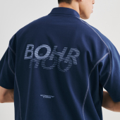 BOHRHOO25SS「索罗娜凉感速干」拼接素色短袖 男夏 拉链半开POLO衫