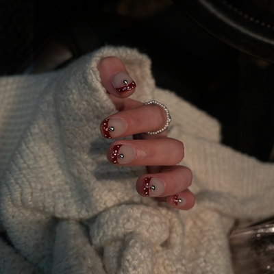 IS'SYI  NAIL【嘤嘤怪】可爱法式波点小众ins手工穿戴美甲