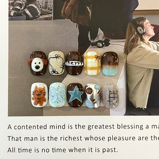 收藏家 Nail ins风手绘高级显白氛围手工小众穿戴甲美甲 SYI