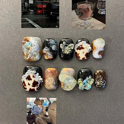 IS'SYI  NAIL【舞蝶】高级重工日系彩绘insf氛围感穿戴美甲