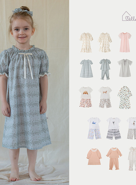 现货大熊家Mello童装家居服25春夏公主睡裙男童睡衣套装真丝蕾丝