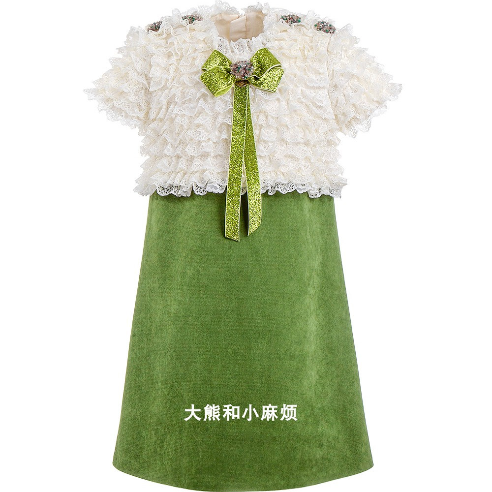 四季通用连衣裙发饰甜美女童褶皱