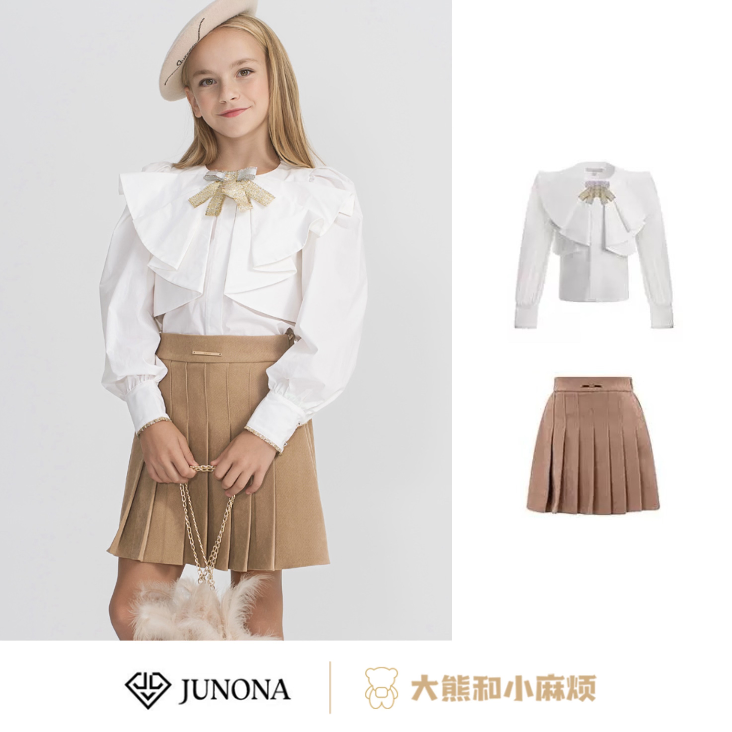 蝴蝶结衬衫半裙Junona亲子装