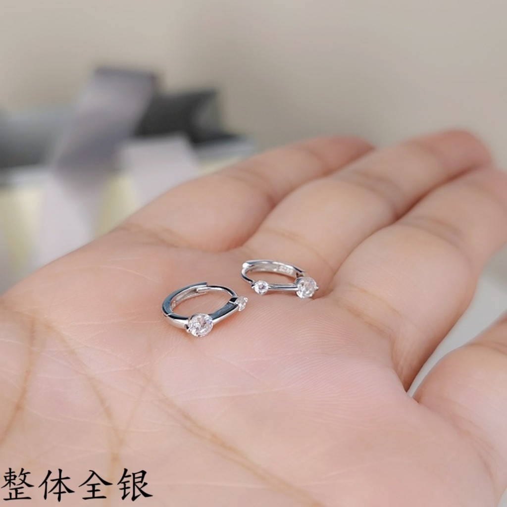 通体s925纯银一字锆石耳扣睡觉不用摘耳钉耳环女小巧精致耳坠耳饰,饰品/流行首饰/时尚饰品新,银饰耳饰,淘宝优惠券,粉丝福利购,淘宝优惠卷