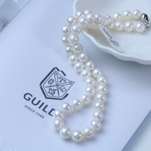 【可乐优选】8.5-10mm天然淡水冷白无核珍珠项链吉尔德证书