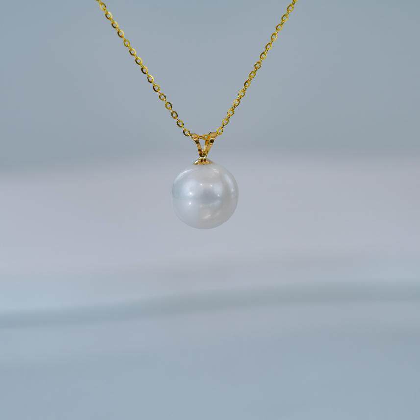 【可乐优选】18k金12-13mm淡水时尚兔耳朵吊坠（赠银链）