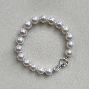 【可乐优选】s925银8-11mm有核淡水珍珠有核珍珠手链