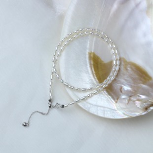 4mm淡水无核强光珍珠项链 s925银3 可乐优选