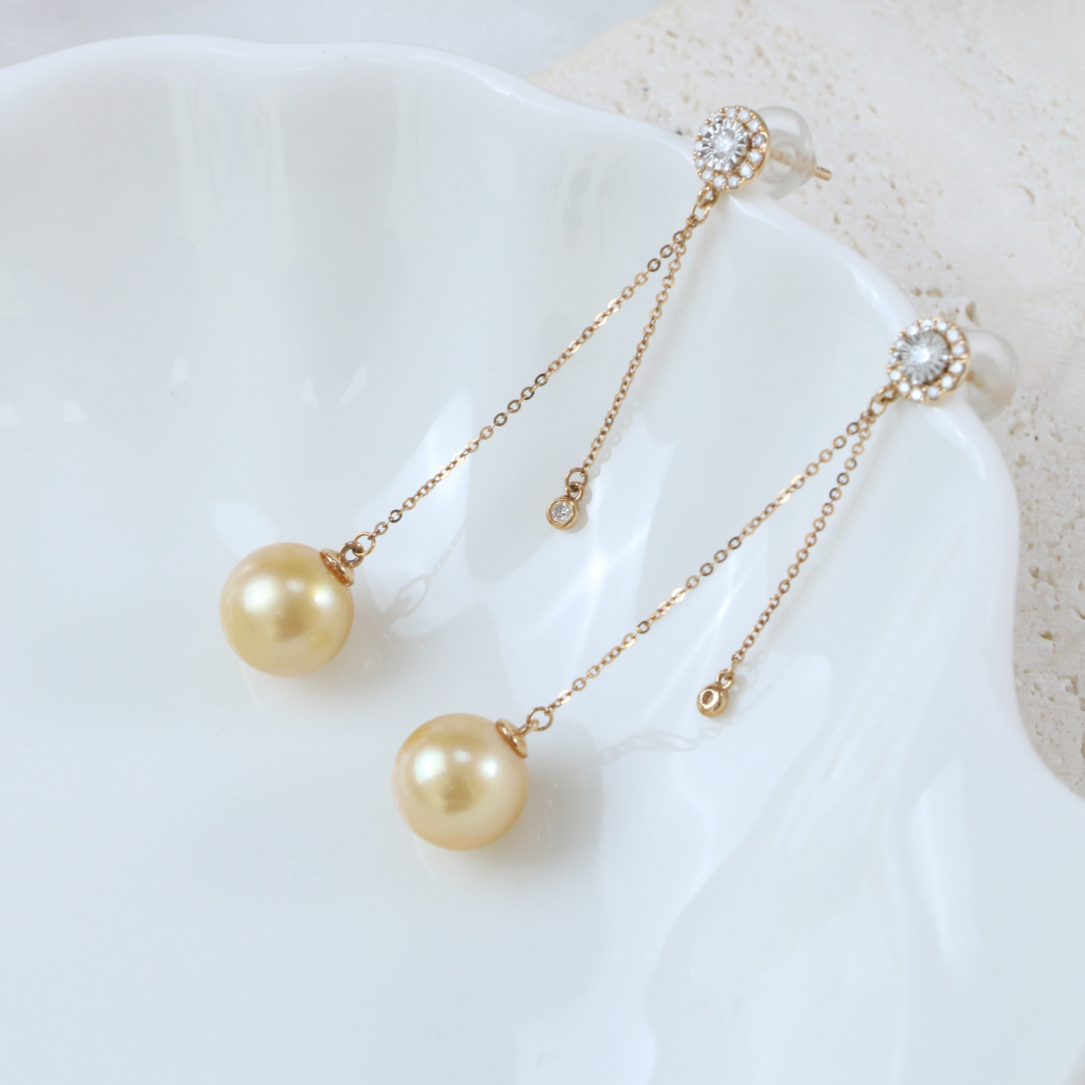 【可乐优选】18K金9mm海水南洋金珍珠耳线（线长3.5cm）,珠宝/钻石/翡翠,耳饰,淘宝优惠券,粉丝福利购,淘宝优惠卷