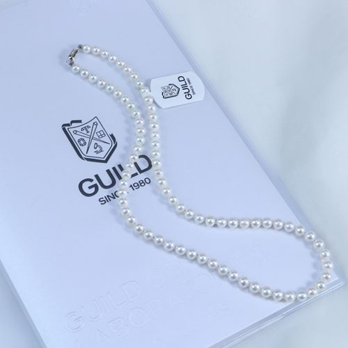 S925银5-6mm磁吸扣天然珍珠项链（吉尔德五星大证）X515