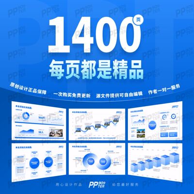 蓝色大气公司企业职场年终项目总结述职报告工作汇报PPT模板素材