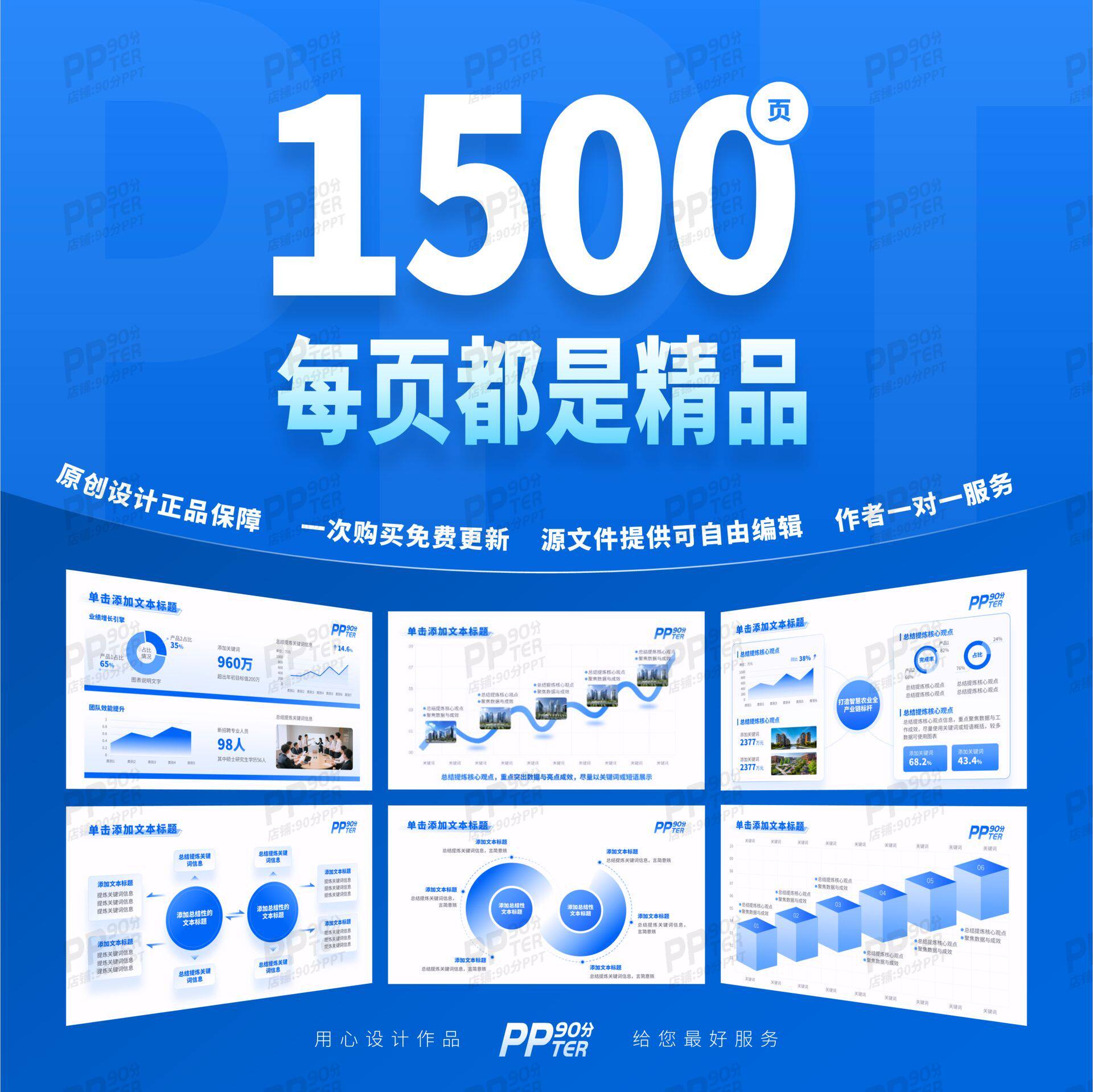 蓝色大气公司企业职场年终项目总结述职报告工作汇报PPT模板素材