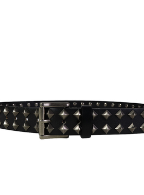 Studded 暗黑铆钉朋克腰带女款真皮潮奢皮带男款个性潮流裤带针扣