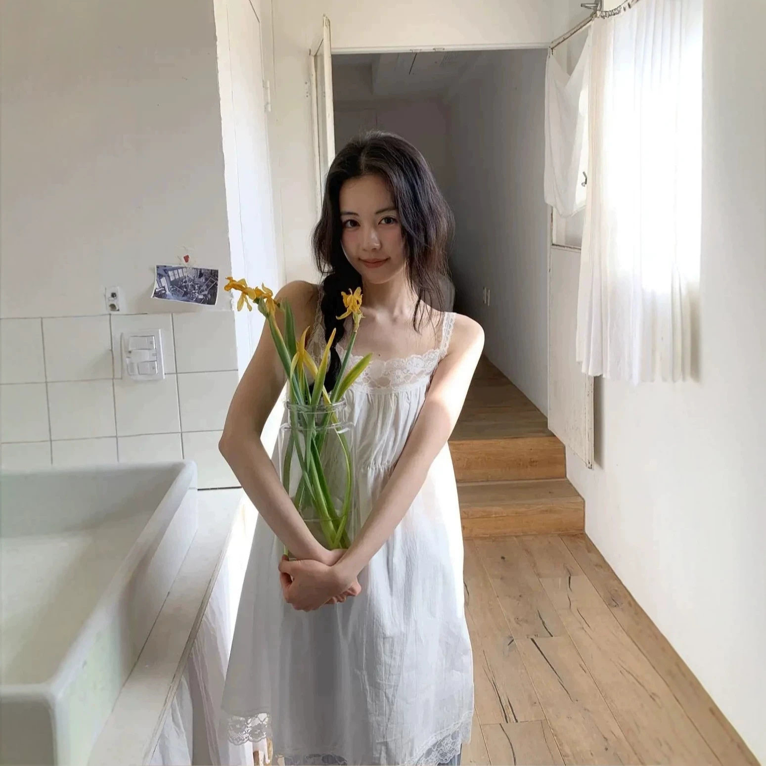 冲三冠～韩设计师baby酱同款蕾丝吊带裙连衣裙温柔风叠穿无袖裙
