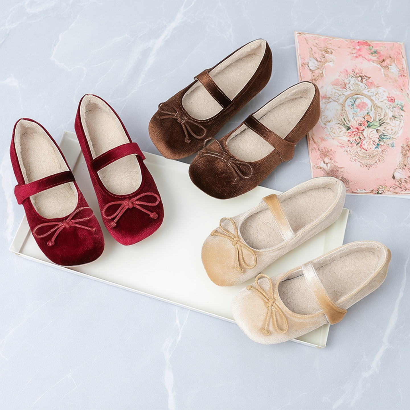 女童公主鞋加绒丝绒皮鞋保暖棉鞋