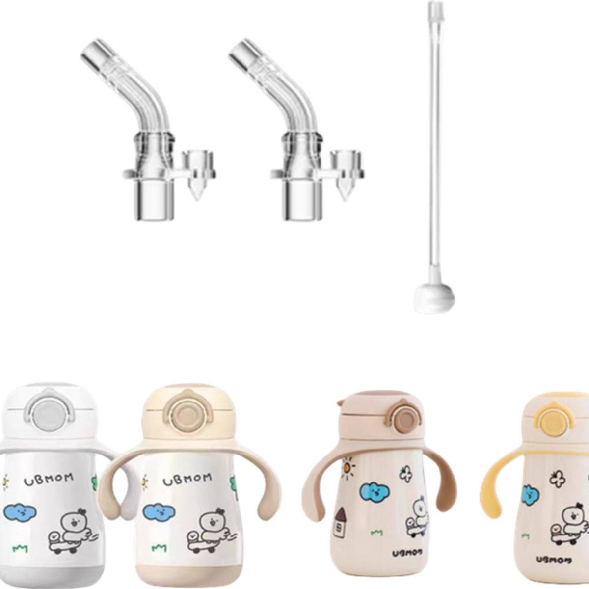 适配ubmom保温杯儿童学饮杯学生水杯食品级硅胶替换吸嘴吸管配件