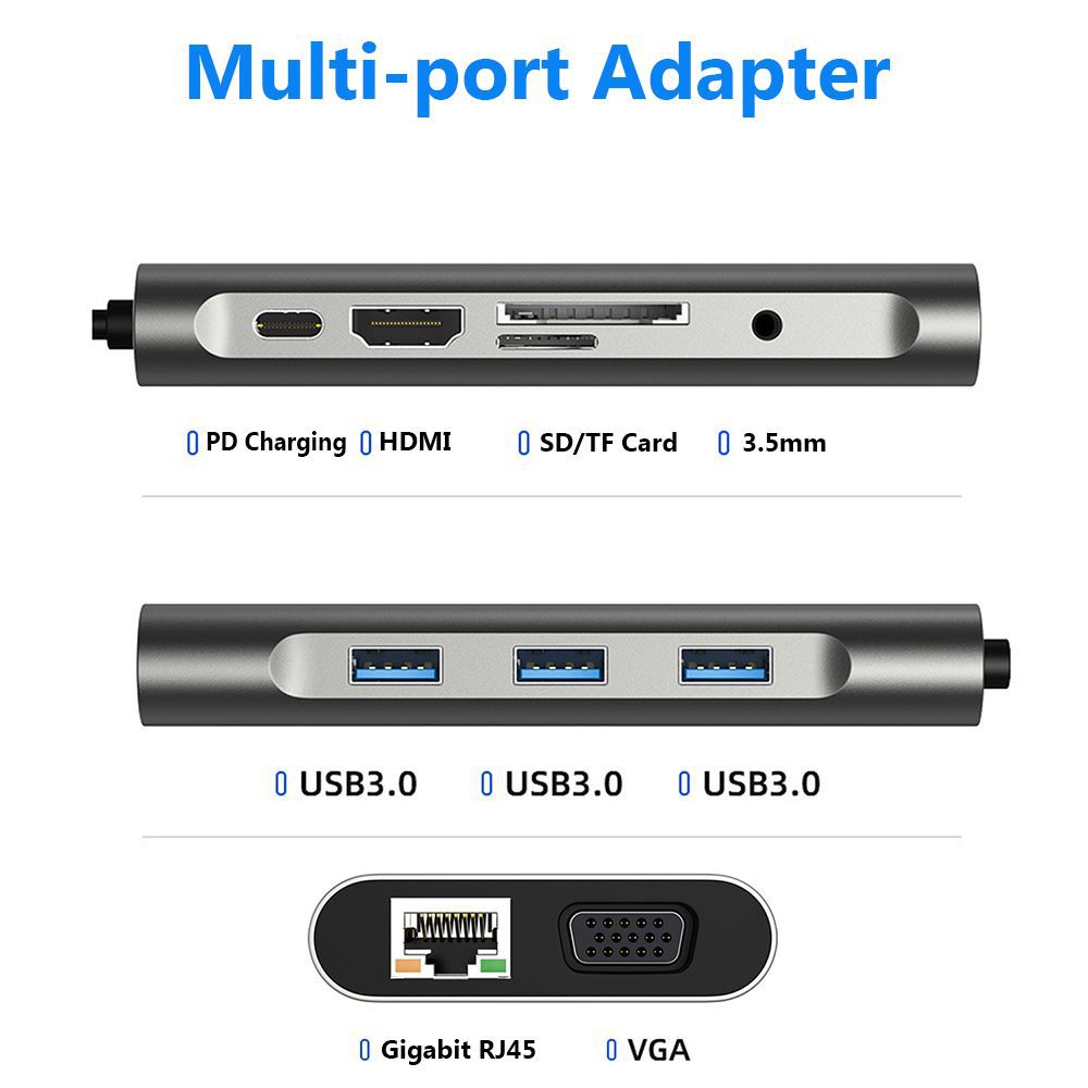 十合一扩展坞hdtv4k手机电脑switch游戏机vga千兆网卡10in1拓展坞