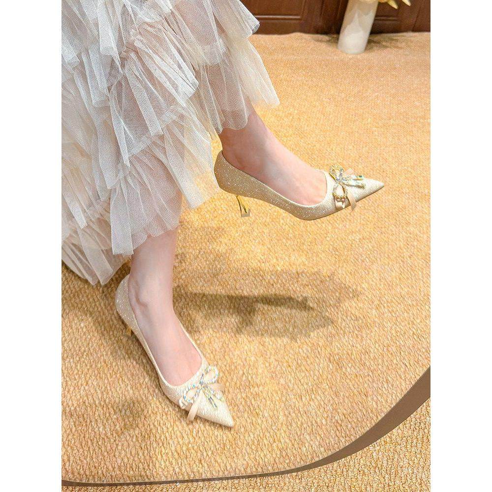 绝美水钻蝴蝶结高跟鞋婚鞋禾秀婚纱两穿酒杯跟不累脚成年礼服鞋,女鞋,婚鞋,淘宝优惠券,粉丝福利购,淘宝优惠卷