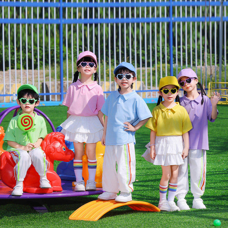 幼儿园园服夏季短袖儿童演出服小学生运动会班服校服毕业季表演服