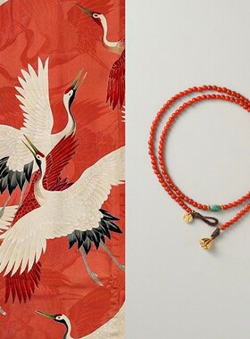 天然南红玛瑙项链极细柿柿如意锁骨链原创新中式风格本命年红色