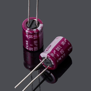日本伊娜ELNA 紫红袍 RA3系列 50v100uF 音频滤波电解电容器8*12