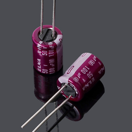 日本伊娜ELNA 紫红袍 RA3系列 50v100uF 音频滤波电解电容器8*12