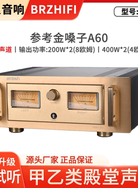 伟良音响BRZHIFI参考金嗓子线路A60甲乙类功放机高保真400W大功率