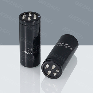 日立 高身10000uF 100V 五脚牛角音频电解电容 滤波