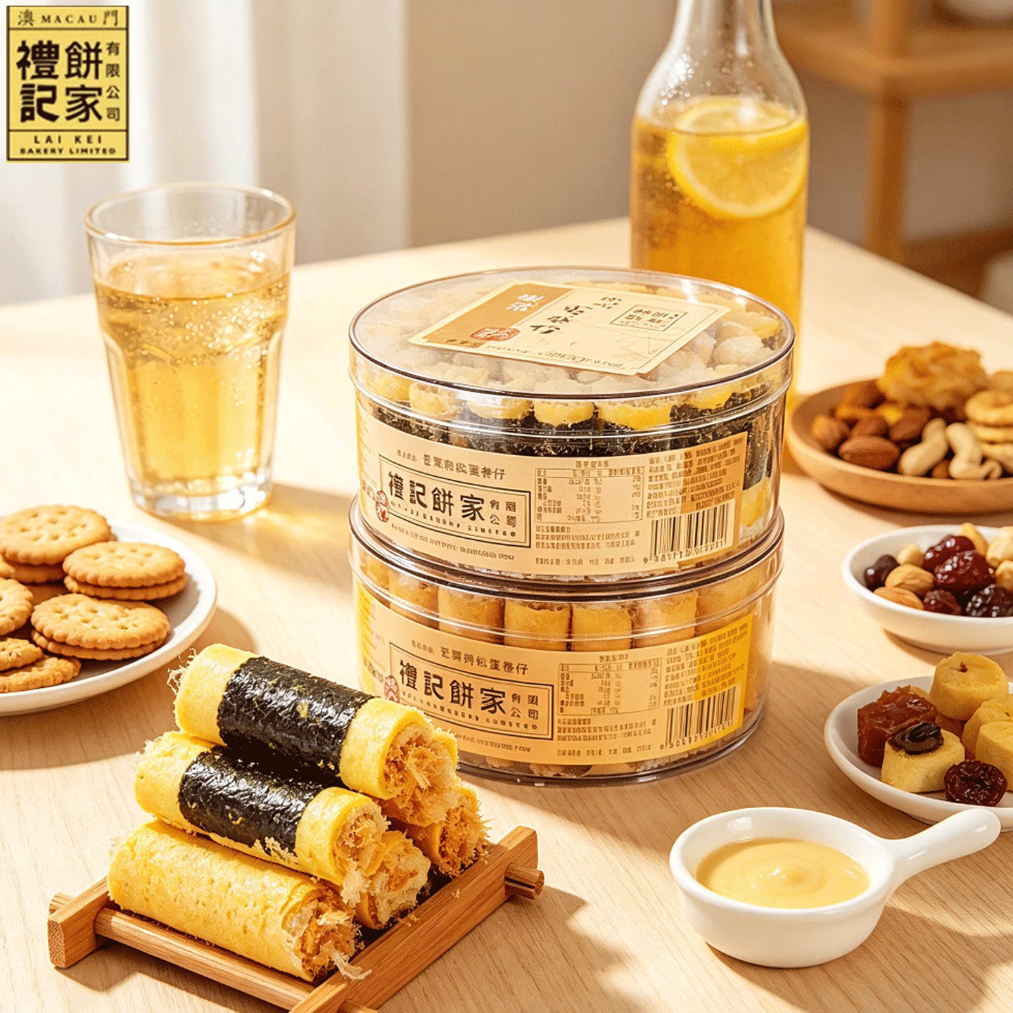 澳门礼记紫菜肉松蛋卷特产礼记手工鸡蛋卷280g办公室休闲零食小吃