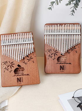 17音21音复古色小兔子拇指琴桃花心木双手指琴卡林巴kalimba乐器